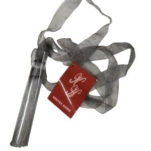 Kentex Home Gray Hand Crafted Tieback Organza Tassel NWT Home Lux Ornament Grey